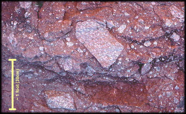 A close-up look at the sandstone / conglomerate of Tertiary age in Papagp Park.