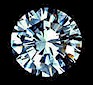Un diamante redondo y brillante. GemLand (R) le ofrece Diamantes y Gemas de Arizona  -- gemologí­a, geologí­a, y astronomí­a.