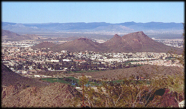 Looking NE from North Mountain towards Lookout Mountain, with Black Mountain in the background.