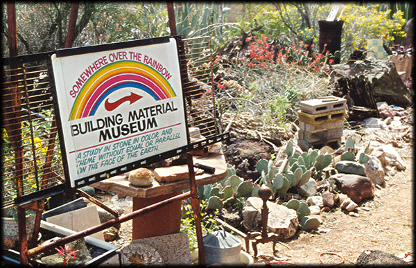 The entrance to Somewhere Over the Rainbow Museum and Rock Garden near Lookout Mountain, in Phoenix, Arizona.