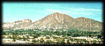 Camelback Mountain, from Papago Park, in Phoenix, looking north.