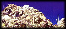 A brilliant white pegmatite in the Sierra Estrella, near Phoenix, Arizona.
