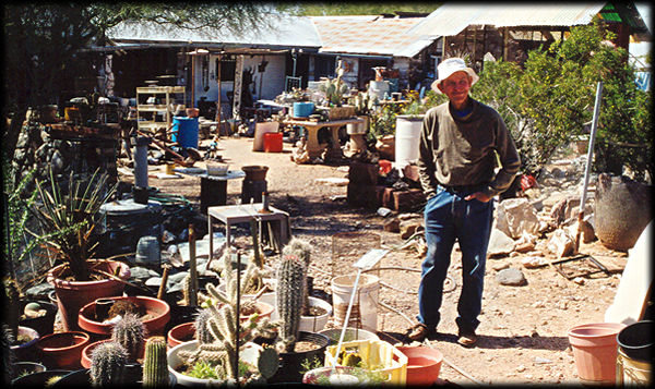 Mr. Gus Brethauer at his home and Rock Garden, in Phoenix, Arizona.