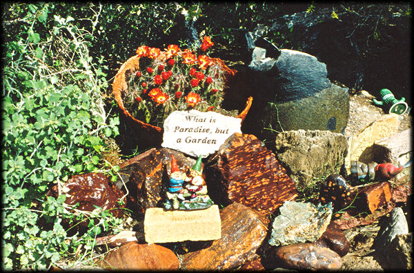 Collections of rocks in arrangements abound at the Somewhere Over the Rainbow Museum and Rock Garden near Lookout Mountain, in Phoenix, Arizona.